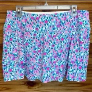 Lilly Pulitzer Luxletic Adlai Skort Multi Hottie Dottie Large athletic skirt